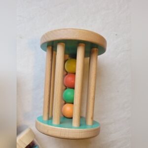 Lovevery Rolling Rattle Wooden Montessori Baby Toy Rattle